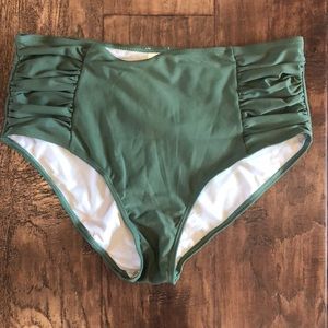 Green high waisted swim bottoms